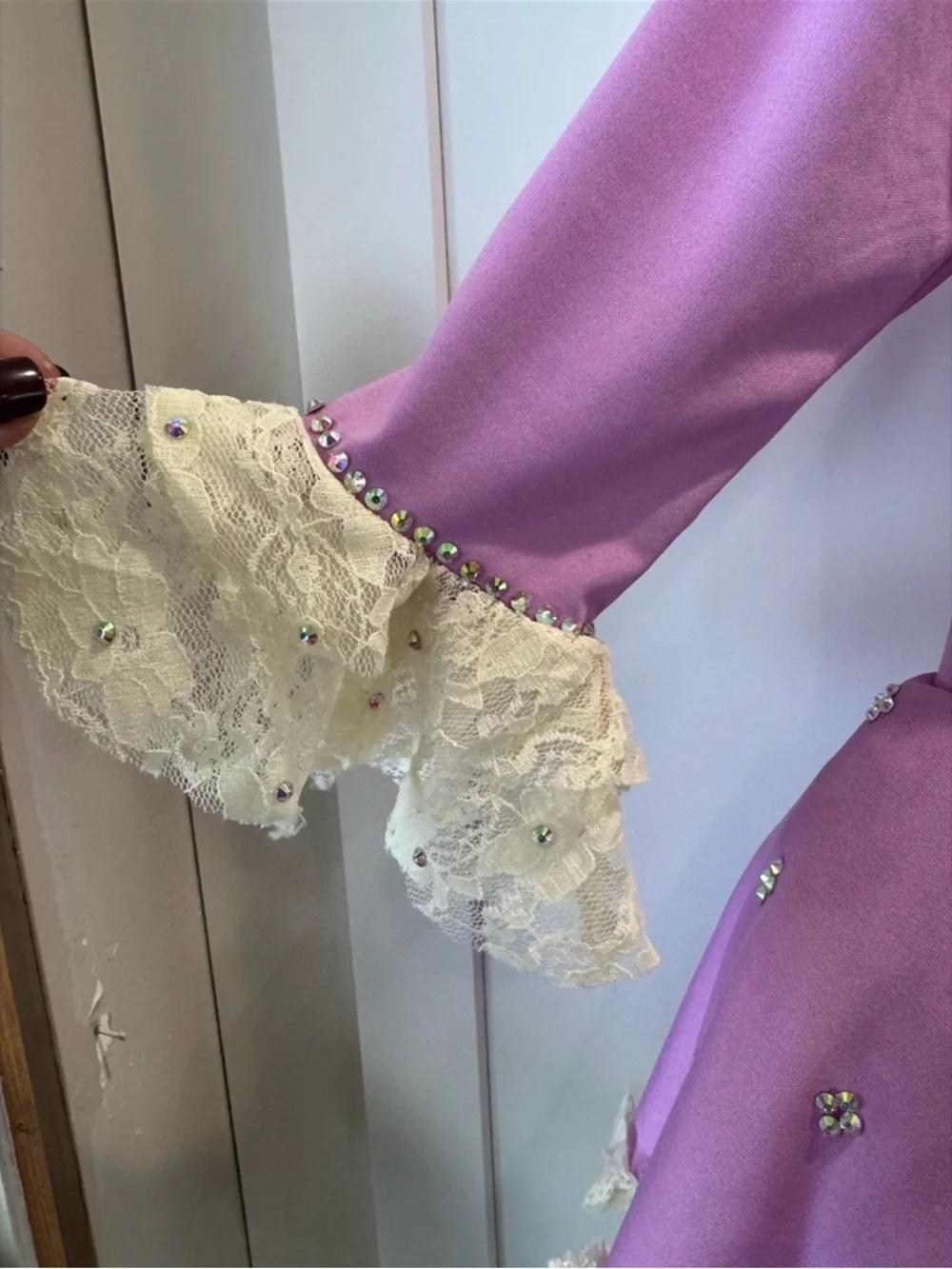 Purple and Cream Princess Costume Dress with Lace Details